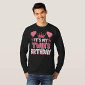 Het is de verjaardag van mijn tweeling t-shirt (Voorkant volledig)