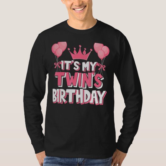 Het is de verjaardag van mijn tweeling t-shirt (Voorkant)