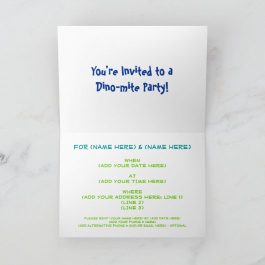 Het is de verjaardagsuitnodiging van onze feestdin (Binnen)