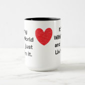 Het is de wereld van mijn vrouw mok (Midden)