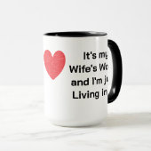 Het is de wereld van mijn vrouw mok (Voorkant rechts)