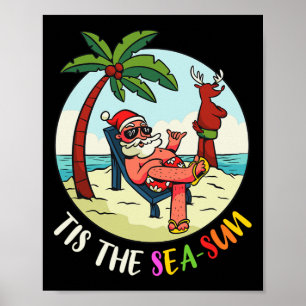 Het is de zee-zon grappige Kerstman strand zomer K Poster