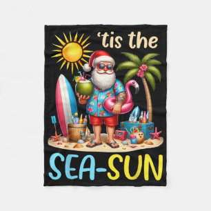 Het is de zee zon Hawaïaanse Kerstman Kerstmis in Fleece Deken