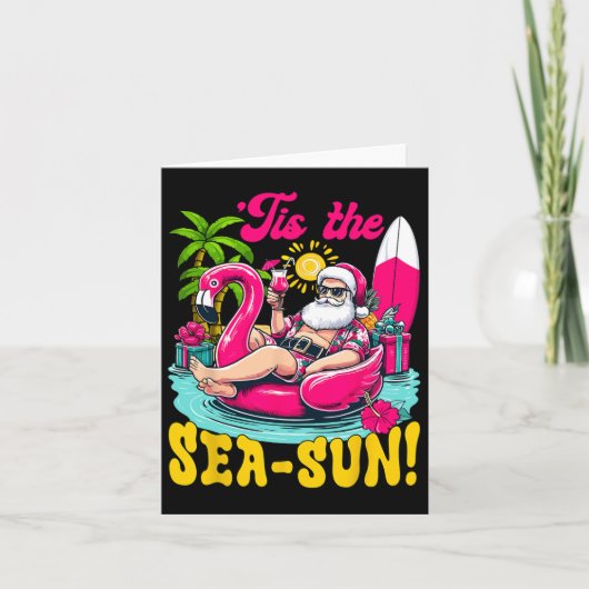 Het Is De Zee Zon Kerstman Strand Zomer Kerstmis I Kaart (Voorkant)
