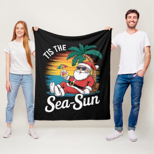Het Is De Zee Zon Santa Strand Kerstmis In Juli Fleece Deken (In situ)