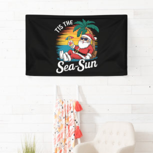 Het Is De Zee Zon Santa Strand Kerstmis In Juli Spandoek