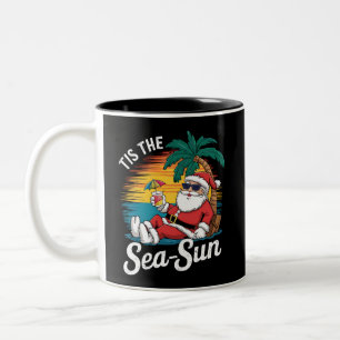 Het Is De Zee Zon Santa Strand Kerstmis In Juli Tweekleurige Koffiemok