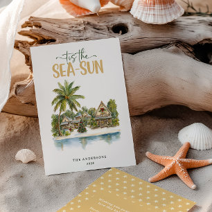 Het is de Zee-Zon Tropische Kerstmis Feestdagenkaart