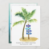 Het is de Zee Zon Waterverf Strand Twee Foto's  Feestdagenkaart (Voorkant / Achterkant)