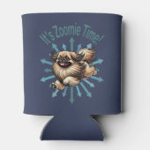 Het is de Zoomie Time Pekingees Blikjeskoeler (Achterkant)