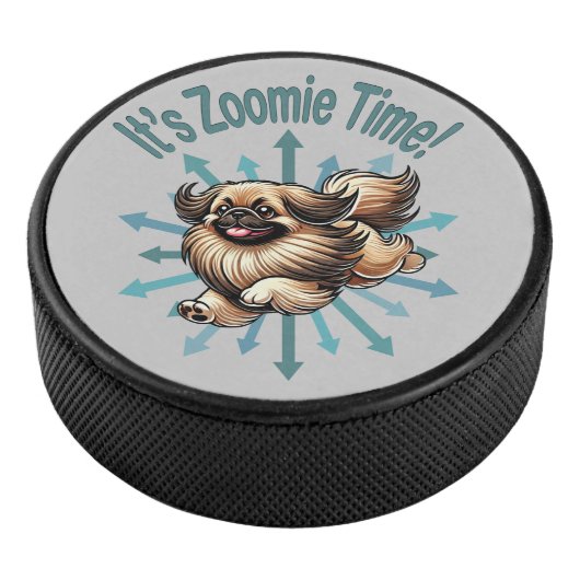Het is de Zoomie Time Pekingees Hockey Puck (3/4)