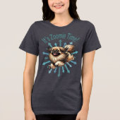 Het is de Zoomie Time Pekingees Tri-Blend Shirt (Voorkant)