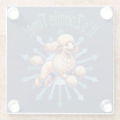 Het is de Zoomie Time Poodle Glazen Onderzetter (Achterkant)
