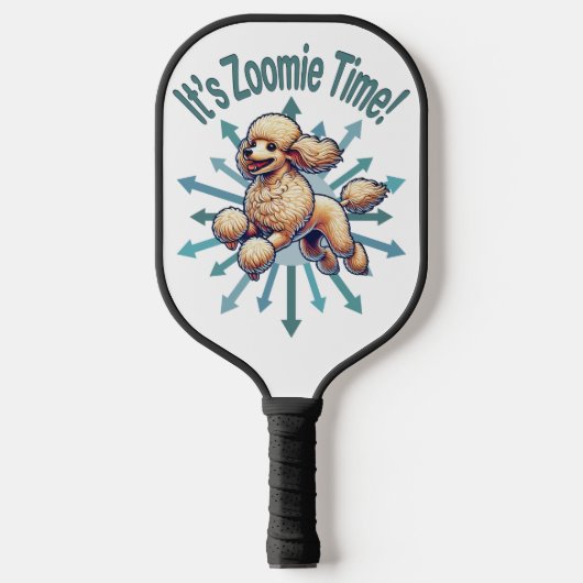Het is de Zoomie Time Poodle Pickleball Paddle (Voorkant)