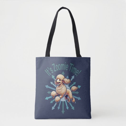 Het is de Zoomie Time Poodle Tote Bag (Voorkant)