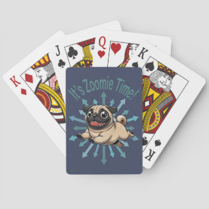 Het is de Zoomie Time Pug Pokerkaarten
