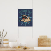 Het is de Zoomie Time Pug Poster (Keuken)