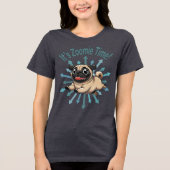 Het is de Zoomie Time Pug Tri-Blend Shirt (Voorkant)