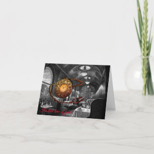 Het is die tijd van het jaar trein auto kerstkaart feestdagen kaart