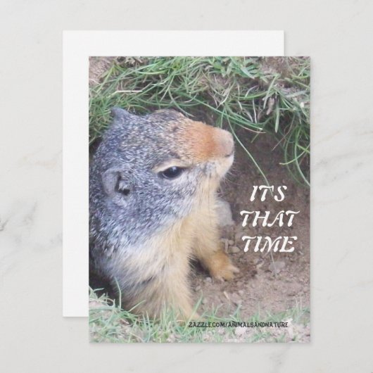 Het is die Time Groundhog dag uitnodiging (Voorkant / Achterkant)