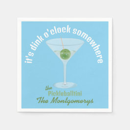 Het is Dink O'Clock ergens Pickle Martini - Blauw Servet