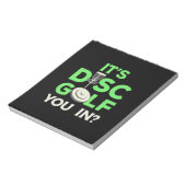 Het Is Disc Golf Je In Notitieblok (Linkerzijde)