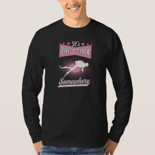 Het is Dive O Clock ergens waar Scuba Diving Instr T-shirt