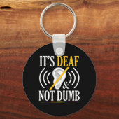 Het is doof en niet dom Asl dove gebarentaal doof Sleutelhanger (Voorkant)