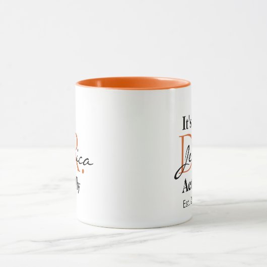 Het is Dr. [Aangepaste naam] Werkelijk ingesteld.  Mok (Midden)