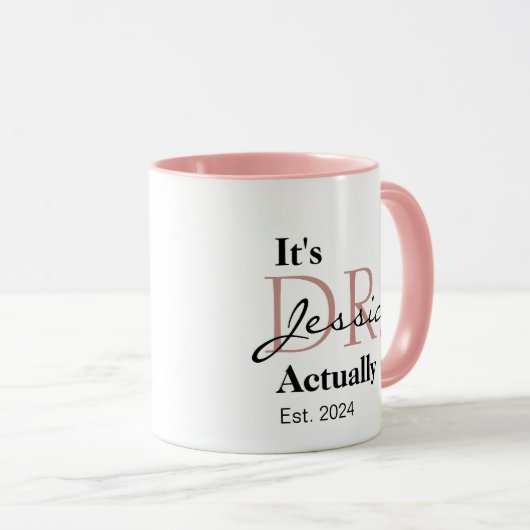Het is Dr. [Aangepaste naam] Werkelijk ingesteld.  Mok (Voorkant rechts)
