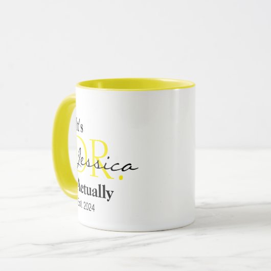 Het is Dr. [Aangepaste naam] Werkelijk ingesteld.  Mok (Voorkant links)