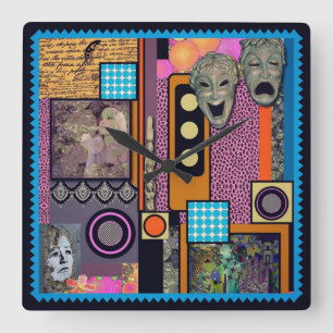 Het is Drama Time Wall Clock Vierkante Klok