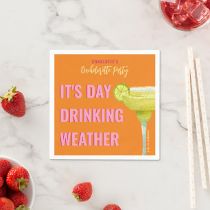 Het is drankweer Funny Quote vrijgezellenfeest Servet