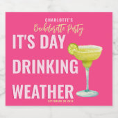 Het is drankweer op de vrijgezellenfeestje in hete sparkling wijnetiket (Enkel label)