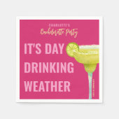 Het is drankweer Roze Douane Bruidsfeest Servet (Voorkant)