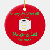 Het is duidelijk dat we allemaal op de Naughty Lis Keramisch Ornament (Achterkant)