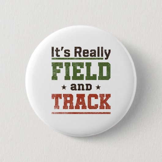 Het is echt Field and Track Funny Athlete Ronde Button 5,7 Cm (Voorkant)