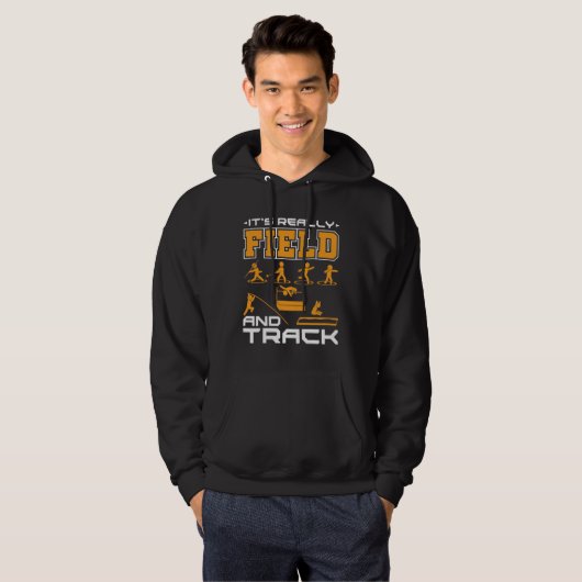 Het is echt Field and Track Thrower Jumper T-Shir Hoodie (Voorkant volledig)