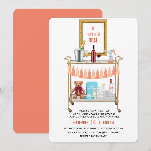 Het is echt gebeurd Baby Shower Uitnodiging (Voorkant / Achterkant)