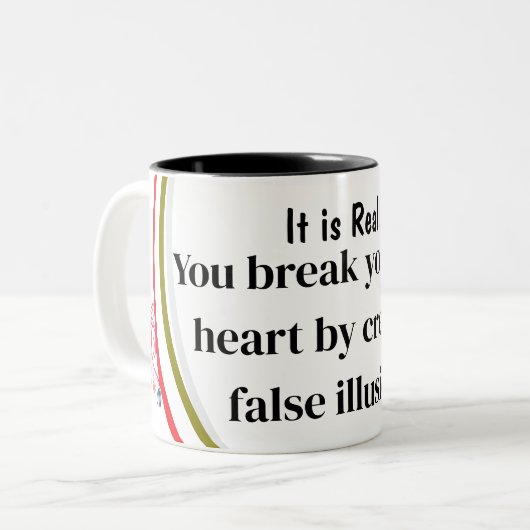 Het is echt tweekleurige koffiemok (Voorkant links)