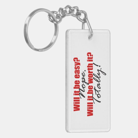 Het is echt waard. sleutelhanger (Voorkant Links)