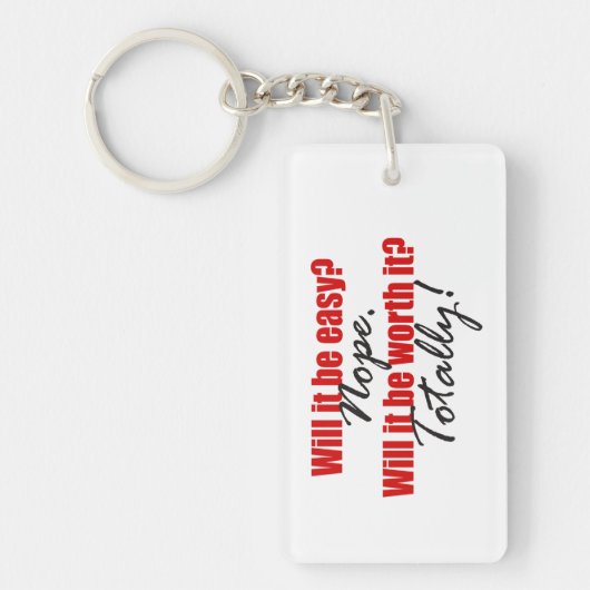 Het is echt waard. sleutelhanger (Voorkant)