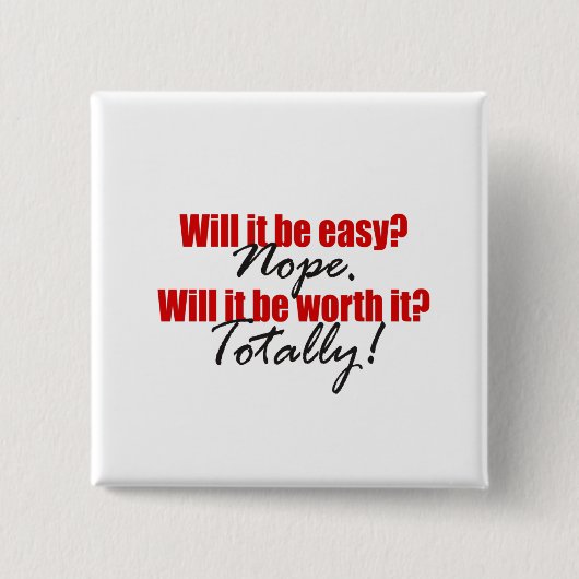 Het is echt waard. vierkante button 5,1 cm (Voorkant)