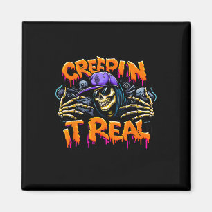 Het is echte Halloween hiphop skelet drug graffiti Magneet