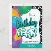 Het is een 100e verjaardag feest met ballonnen in kaart (Voorkant)