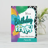 Het is een 100e verjaardag feest met ballonnen in kaart (Staand voorkant)