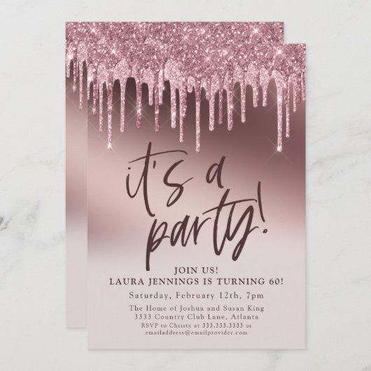 Het is een 60e verjaardag van de Partij voor Roze Kaart (Voorkant / Achterkant)