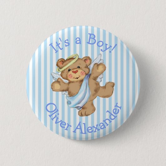 Het is een Aangepaste Teddy Bear Angel Ronde Button 5,7 Cm (Voorkant)