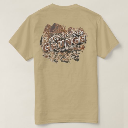 Het is een achtergrond en letters van de Rusty Rus T-shirt (Design achterkant)