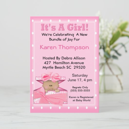 Het is een Afrikaans-Amerikaans Baby shower Kaart (Staand voorkant)